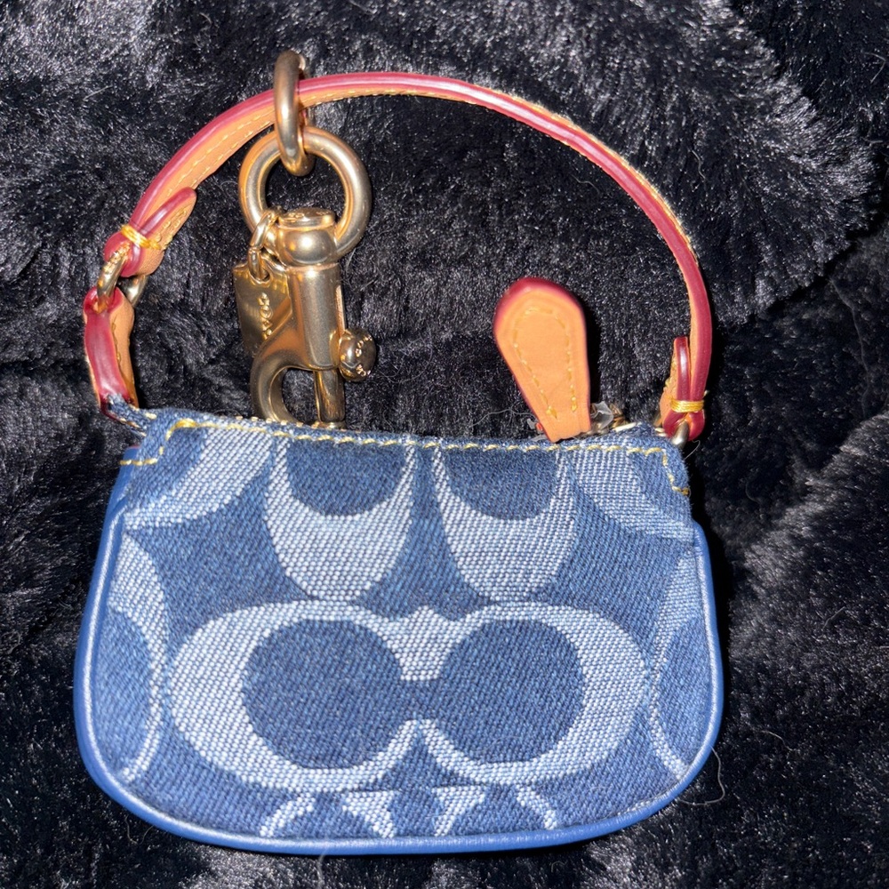 Coach Mini Nolita Signature Blue Denim Charm CZ085 - Picture 2 of 3
